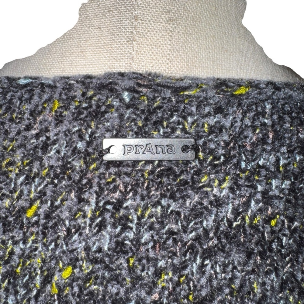 PRANA Cypris Speckled Marled Knit Sweater Gray Chenille Boatneck Tunic Size L - Picture 10 of 15
